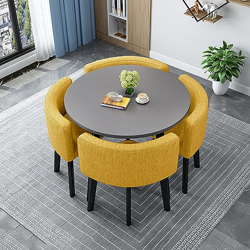 Mesa de centro redonda con sillas anidadas para oficinas pequeñas, áreas de recepción, salas de reuniones, asientos de negociación y áreas de venta (mesa redonda de 26 pulgadas)