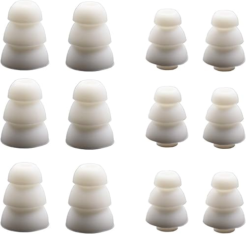 Miniatura 8 de Motanar Punta de oreja de triple brida, 6 pares SML, tamaño triple de tres bridas, almohadillas de silicona con orificio de conector de 0.157in,