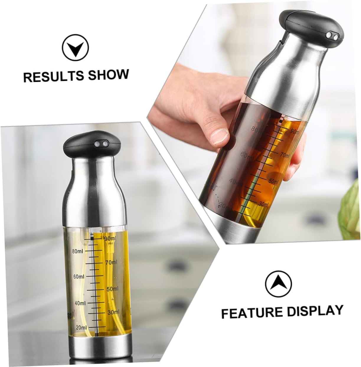 Dual Spray Olive Oil Dispenser Kitchen Oil Spray Bottle 90ml Storage Bottle for Cooking Baking