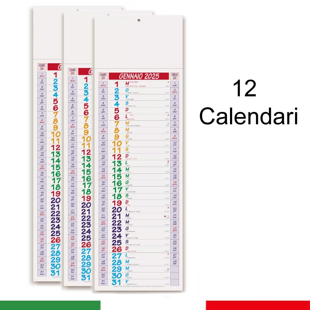 Calendario Da Muro 2025 Olandese - Carta Ecosostenibile, 30x42 Cm, 16 Facciate, Con Festività Italiane - Foto 7