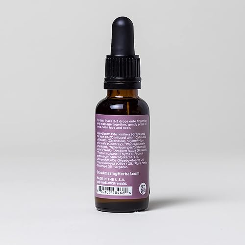 Miniatura 4 de Suero ligero de aceite facial sin fragancia a base de plantas con caléndula orgánica, tomillo, plátano, rosa mosqueta, espuma de prado. Aceite