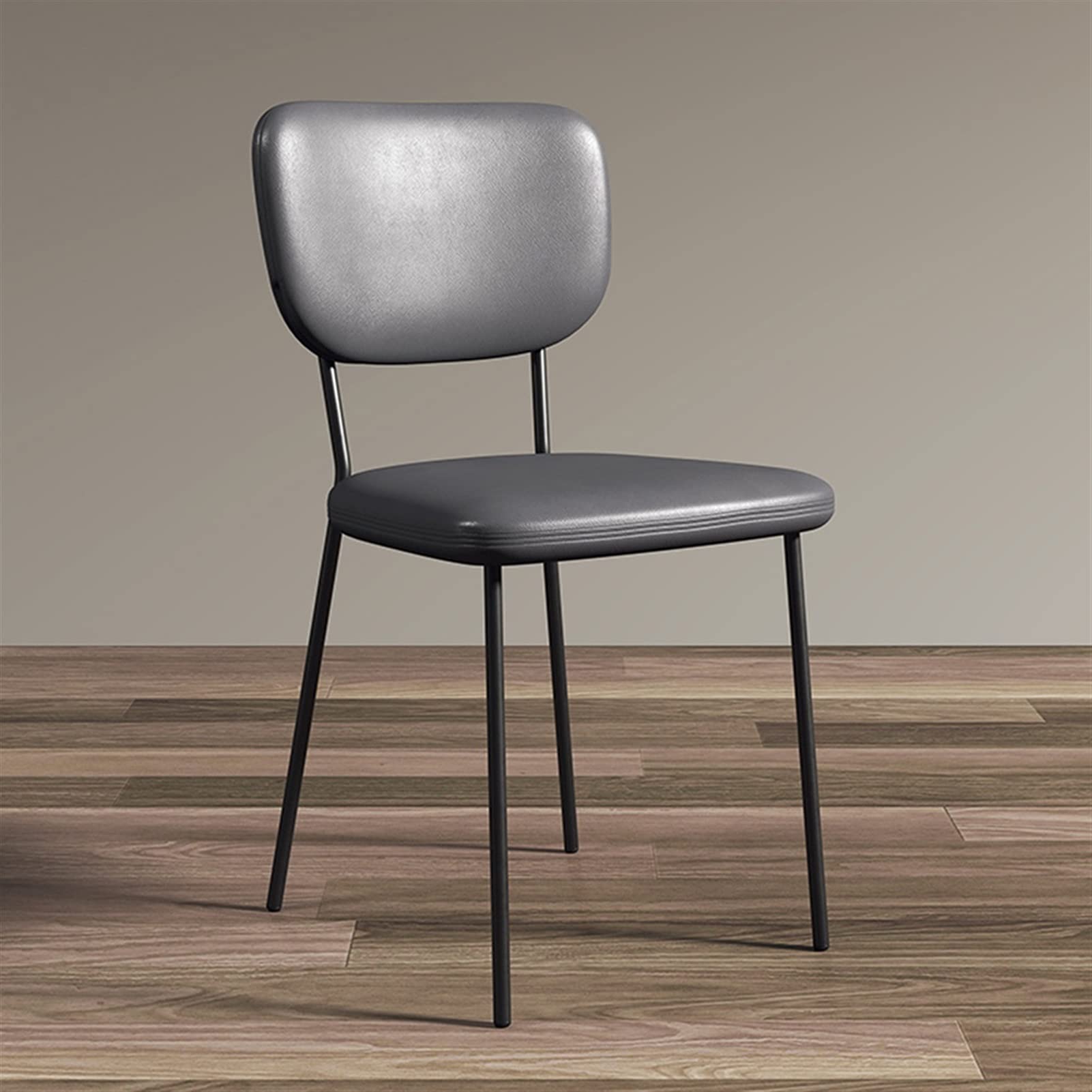 Esszimmerstühle PU-Leder Beistellstuhl Mit Rückenlehne Moderner Restaurant-Innenstuhl Mit goldenen Metallfüßen 47 x 47 x 80 cm Eckstühle(Color:Huise)