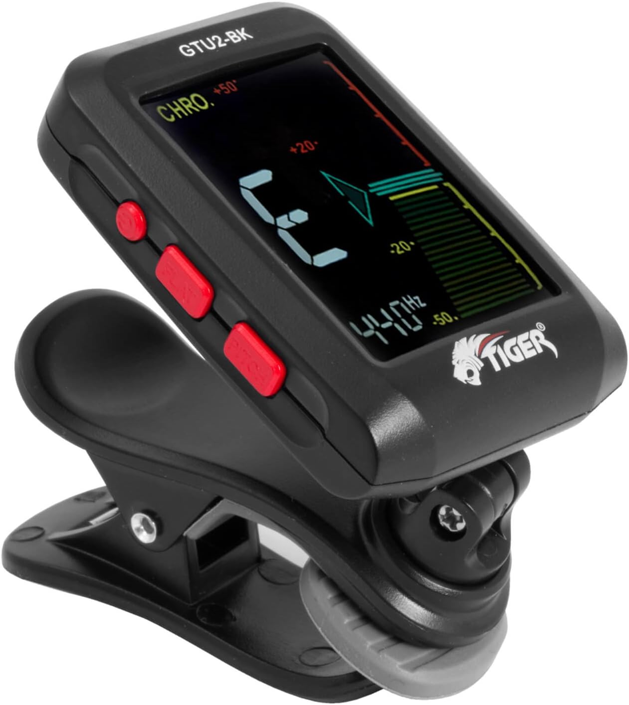 Theodore GTU2-BK Chromatic Clip-on Guitar Tuner, Black