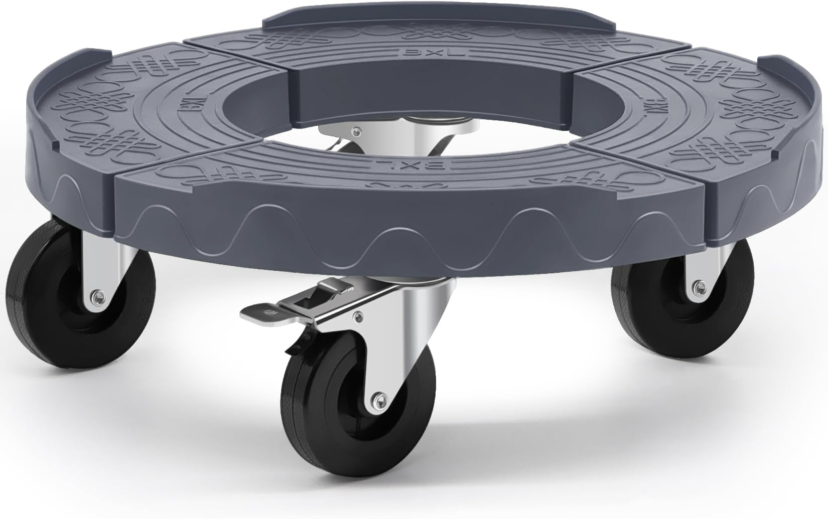 W B D WEIBIDA Upgraded Trash Can Roller Base Adjustable 15-19 Inch Round Dolly with 3” Wheels Heavy Duty 480 lbs Barrel Dollies Multi Functional Drum Cart Large Bucket Dolly