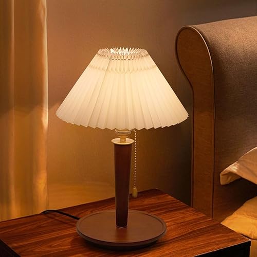 Miniatura 7 de Lamp for Desk Retro Pleated Table Lamp Bedroom Bed Decoration Atmosphere Lamp Desk Lamps for Home Office