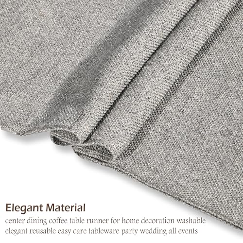 Image of Kuber Industries 72x12 inch Jute Table Runner for Party, Wedding and Family Dinners | Washable & Reusable Centre and Dining Table Runner | Grey