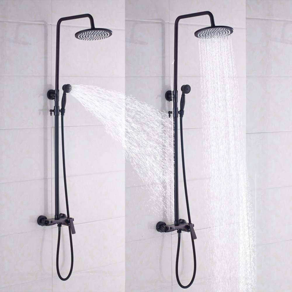 Robinets de douche de salle de bain bronze noir avec douchette amovible