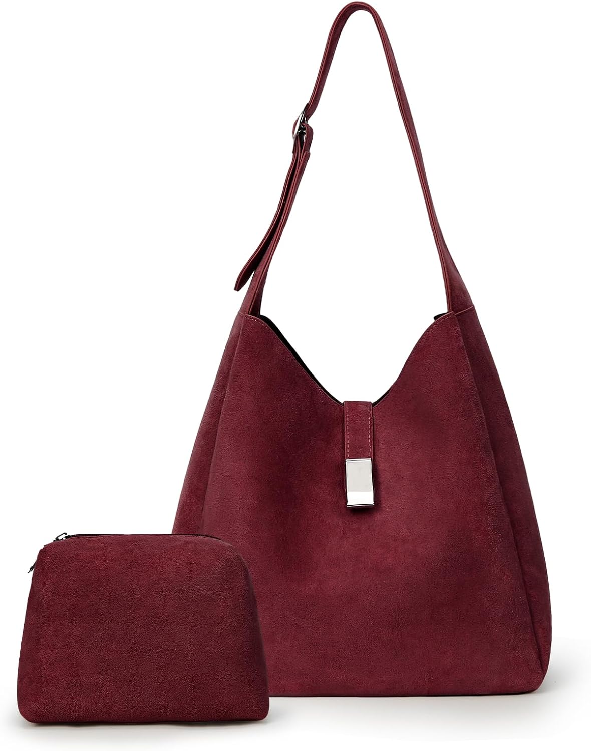 Slouchy Suede Hobo Bags Women Crescent Satchels Shoulder Bag Purse Top-handle College Large Tote Handbag