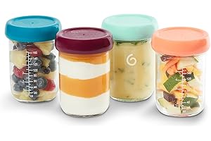 Babymoov 8oz Glass Food Storage Containers with Leak-Proof Lids
