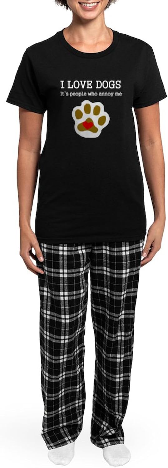CafePress I Love Dogs People Annoy Me Pajamas Womens Novelty PJ Sleepwear