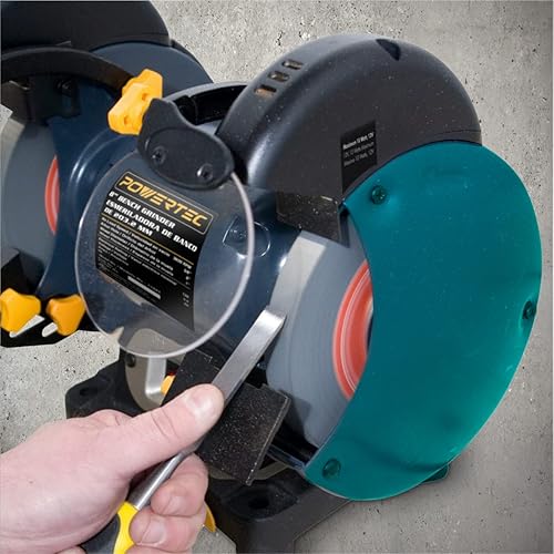 Miniatura 4 de POWERTEC 15532 8" x 1", 58" Arbor, rueda de molinillo de banco de óxido de aluminio, ruedas abrasivas de banco y pedestal, granos surtidos 36 y 100,