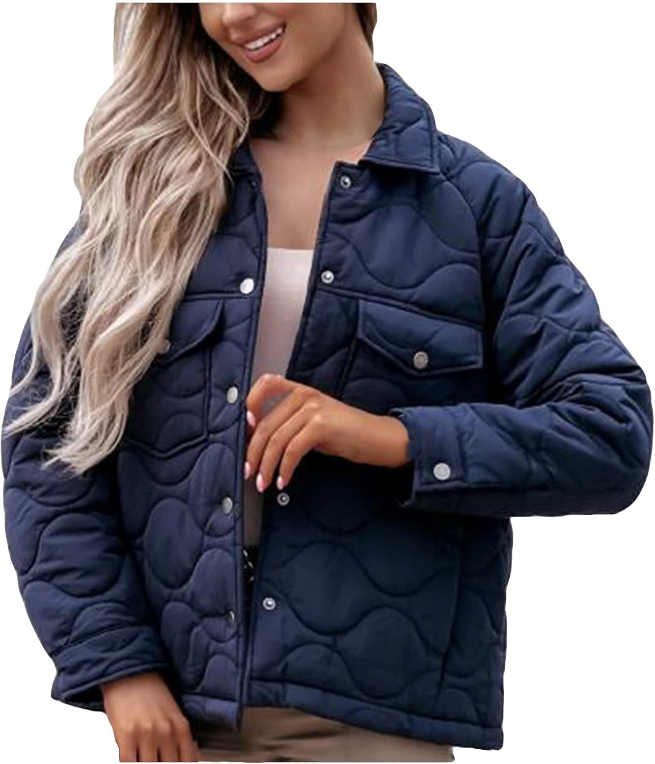 Peigen Winter Coats for Women, Fashion Lapel Cotton Jackets for Women Fall Winter Casual Long Sleeve Jacket Outwear Short : Clothing, Shoes & Jewelry