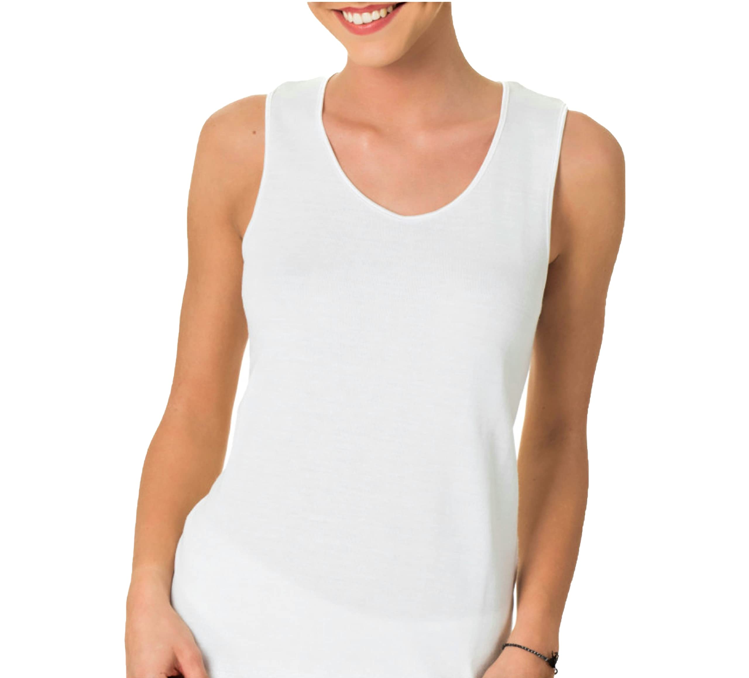 Generico Canotta Intima Donna Caldo Cotone Offerta 3-6 Pezzi Canottiera Donna Spalla Larga Maglietta Intima Donna Spalla Larga Invernale ART. BIRIKKINA 60