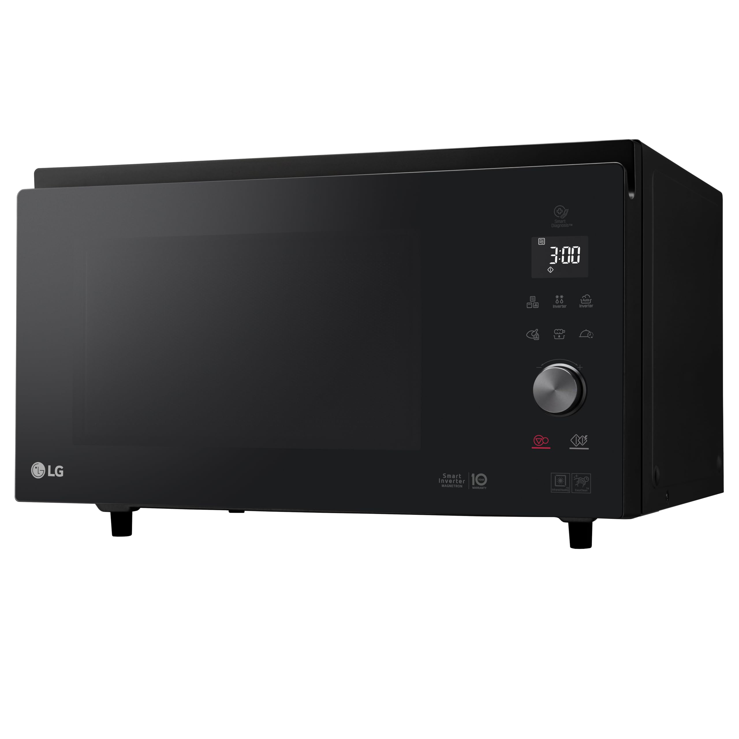 LG MJ3965BPB NeoChef Forno a Microonde Combinato con Grill 39 Litri, Potenza 1100W, Frittura Leggera, Fermentazione e Cottura a Vapore, Sistema con Infrarossi per Riscaldamento Uniforme, Nero Fumè
