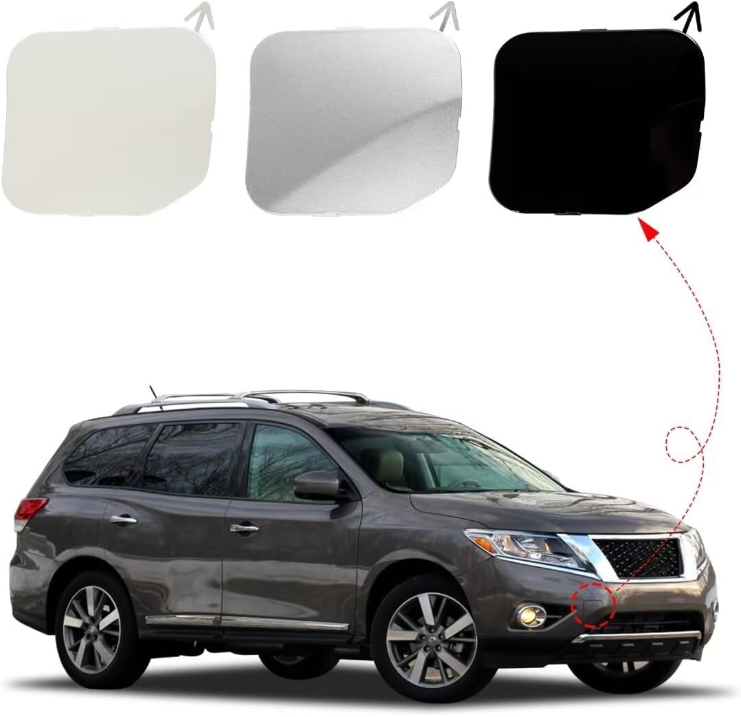 Car Front Bumper Tow Hook Cover Cap Towing Eye Fit for Nissan Pathfinder 2013 2014 2015 622A03KA0A Front Bumper Bracket Cover Tow Hook Eye Cap(Silver,Right Passenger Side)
