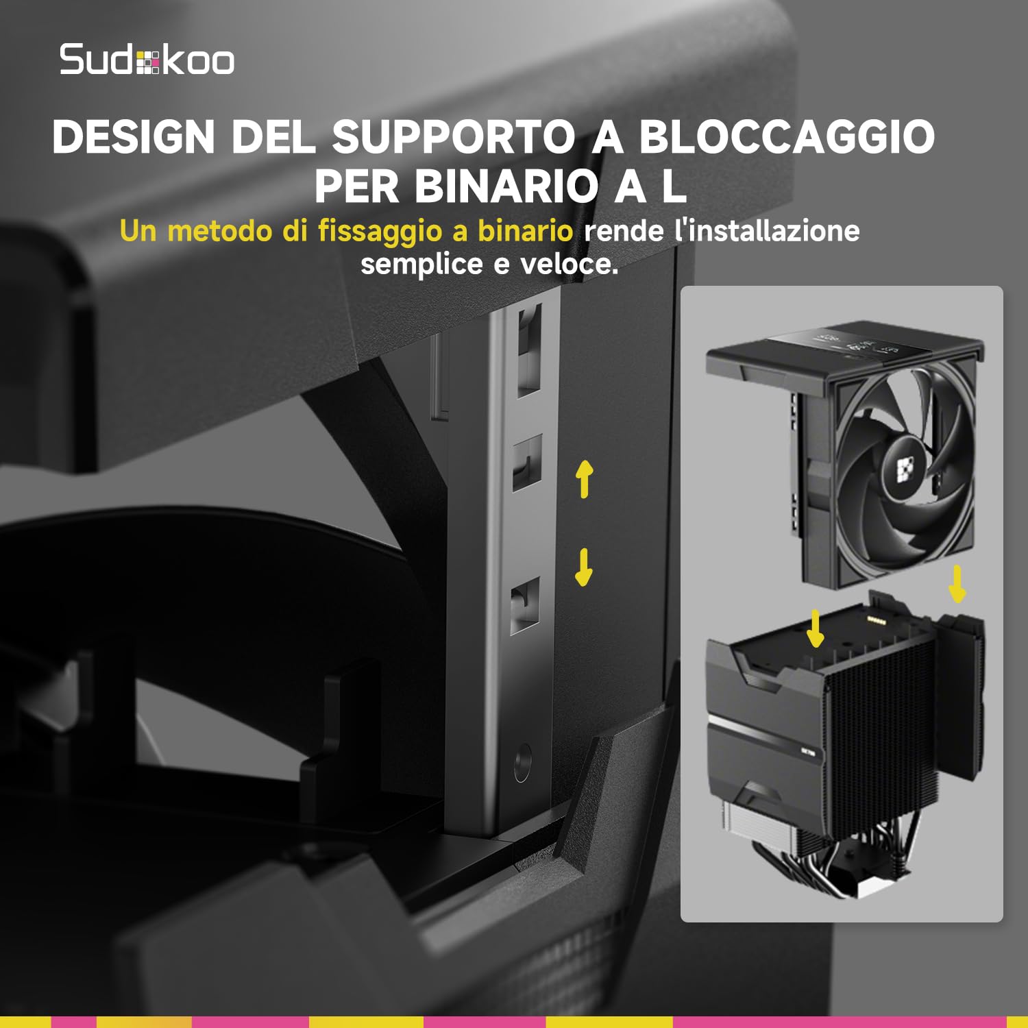 Sudokoo SK700V Dissipatore AM5 : CPU Cooler con Schermo Digitale Solo per AM5 - Dissipatore ad Aria a Torre Singola con 7 HeatPipes & FDB Ventola PC 120mm, Libertà di RAM Completa, Garanzia 5 Anni.