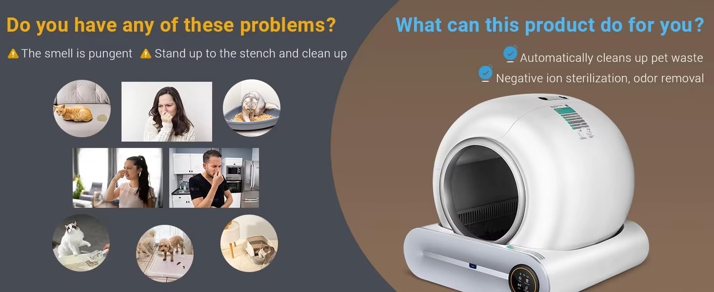 Self Cleaning Cat Litter Box 65L (17.2 Gallons)