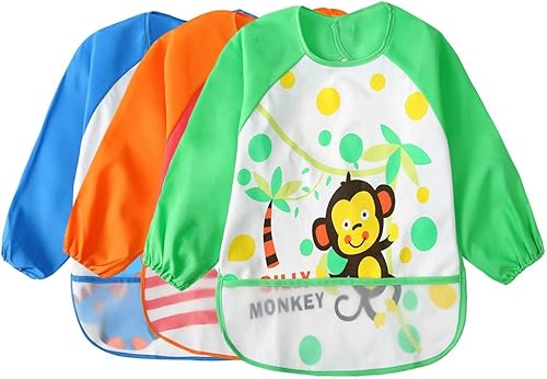 JNINTH Baberos impermeables y lavables para comer y jugar delantal (6-36 meses)