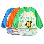 JNINTH Baby Bibs Waterproof and Wipeable-Eat and Play Smock Apron(6-36 Months)