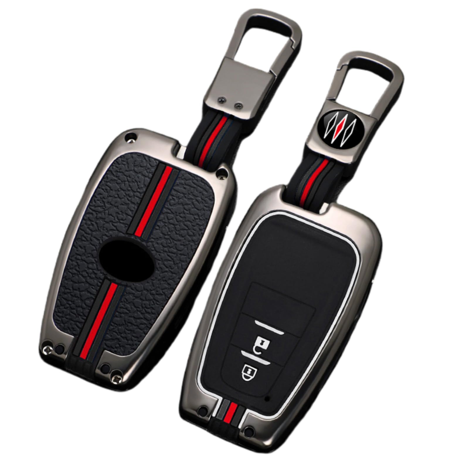 Happyit Matt Color Zinc Alloy Car Key Cover Cases For Toyota Camry Rav4 Avalon C-Hr Prius Corolla Gt86 360° Water Proof Protect With Fluorescence (, 2 Buttons)