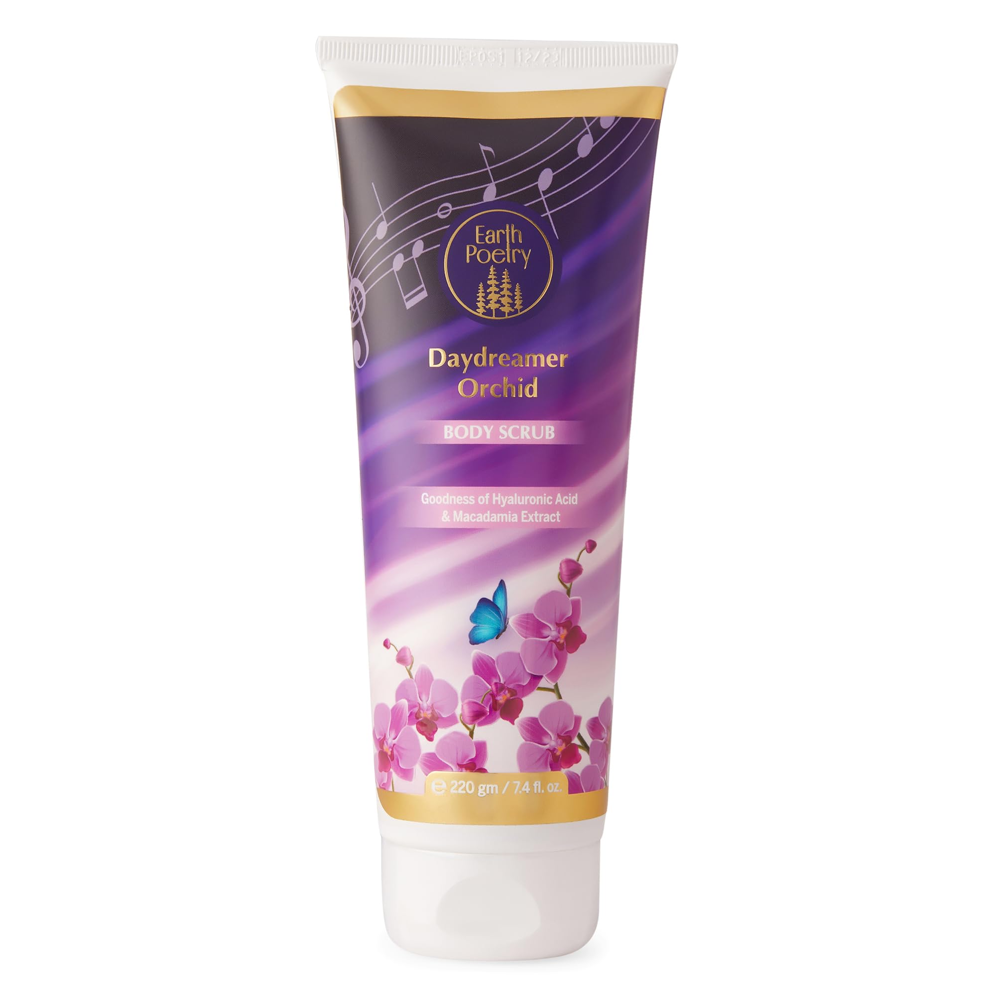 Earth Poetry Daydreamer Orchid Body Scrub | Goodness of Hyaluronic Acid & Macadamia Extract | Gel Texture with Persian Walnut Grain -250ml-image-8