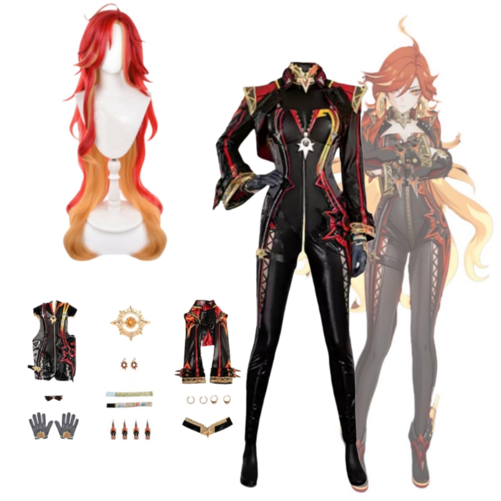 Amazon.co.jp: [YAYANA]Mavuika 火神 コスプレ 衣装 ウィッグ 耐熱
