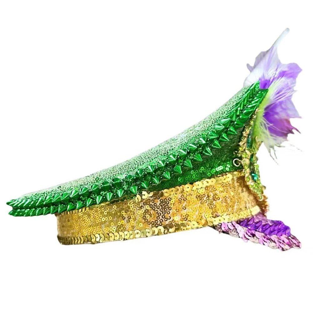 Cappello del Mardi Gras Cappello di di Carnevale Cappello Capitano di Piume Accessori per Costumi di Carnevale per Travestimenti Festival