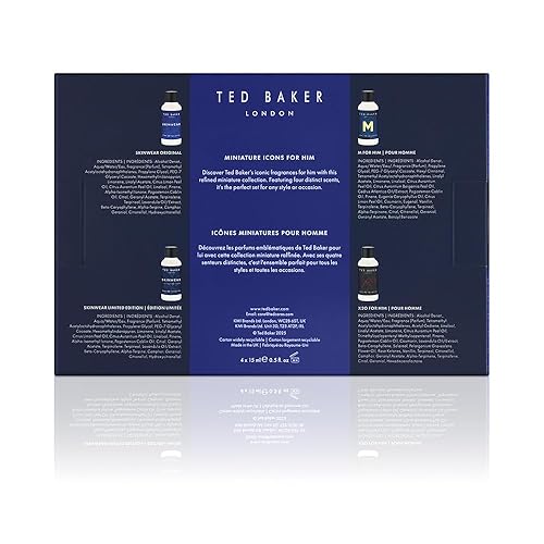 Miniatura 5 de Ted Baker Mini set para él, juego de regalo que contiene 4 fragancias en miniatura, ropa para la piel, edición limitada de ropa para la piel, M y
