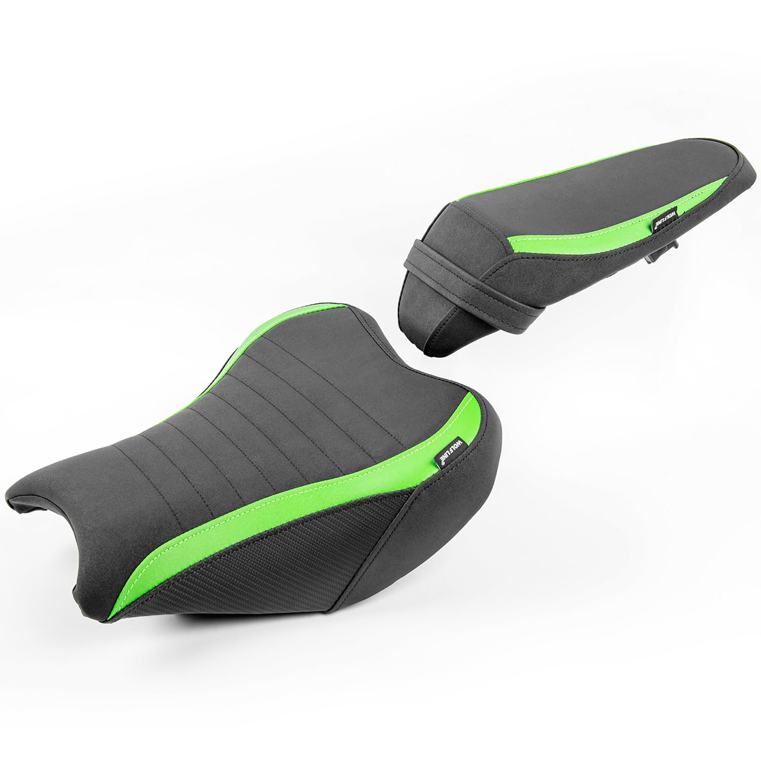 Asiento de confort para motociclista y pasajero para Z900 2017 2018 2019 2020 2021 2022 2023 2024, funda trasera de cuero para conductor solo, cojín trasero para pasajero, verde