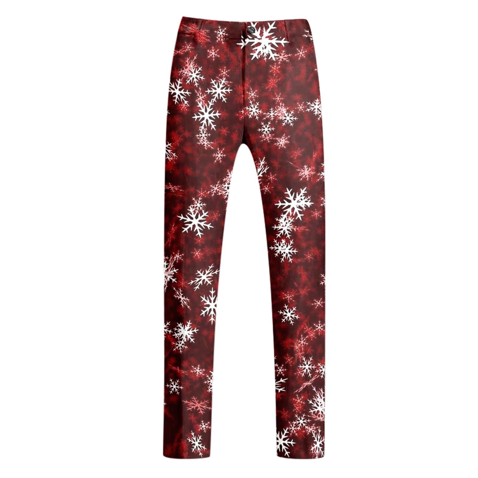 Completo Uomo Elegante 2 Pezzi Natalizio Oversize Vintage Tuta da uomo con Giacca e Pantalone Slim Fit con Stampa di Natale Autunno Inverno Regular Fit Maniche Lunghe Alla Moda per Cocktail Carnevali