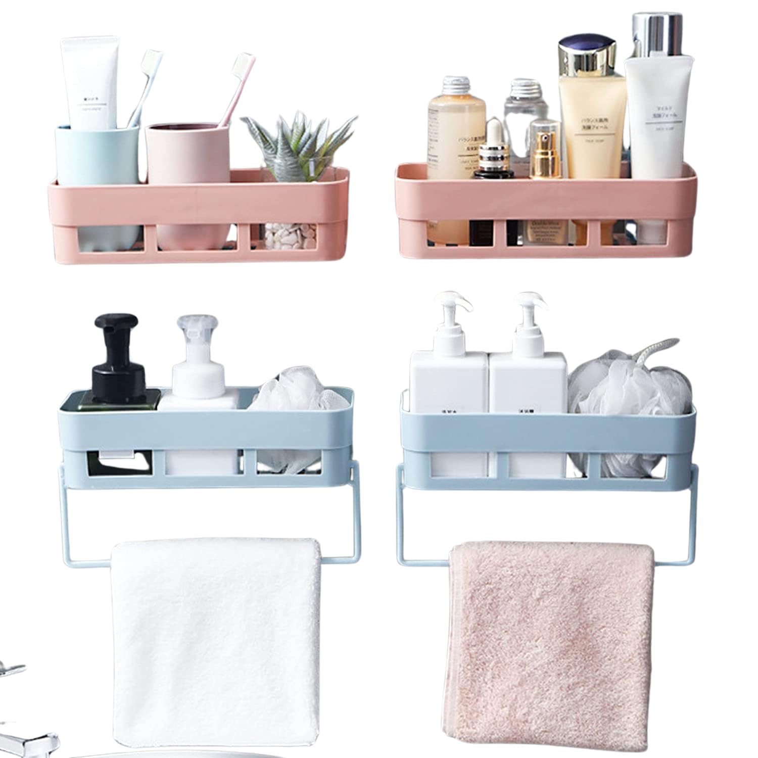 JAGIRA Art of Gir Gujarat Plastic Prabodham Exports (2Pack) Bathroom Rack Bathroom Shelf Organizer Wall Mounted Shelf Storage Racks Set for Home Washroom (2 Pack) (B0D48SBV74) Amazon Price History, Amazon Price Tracker
