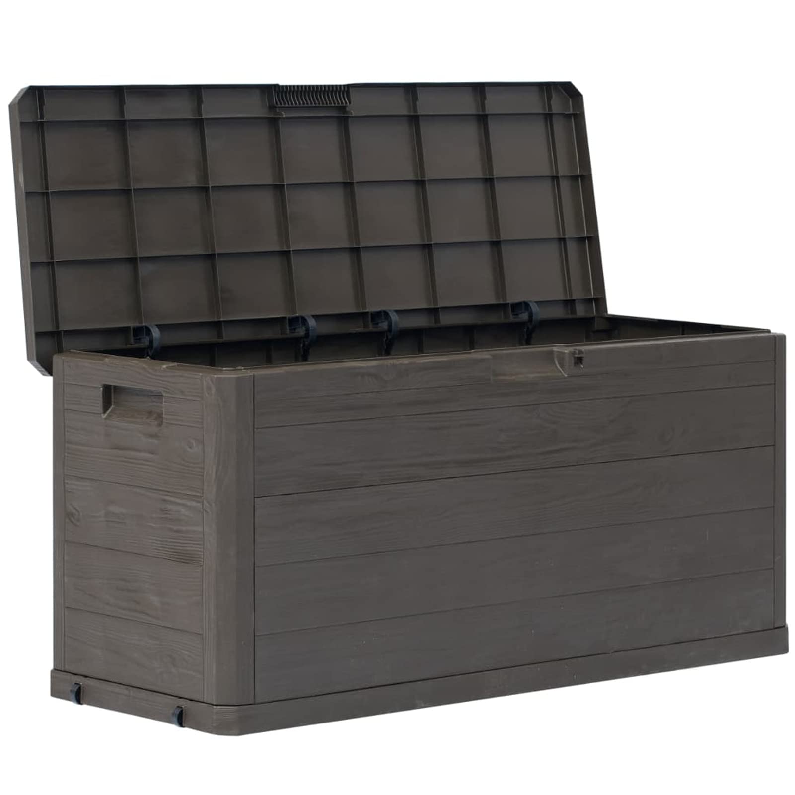 Gecheer Deck Box with Lid - Outdoor Garden Furniture Utility Chest Organiser for Patio Storage - 280 L Brown