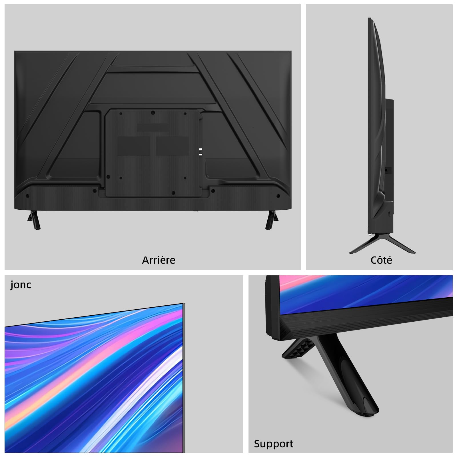 CHIQ L40FT Smart TV 40" (100 cm), Full HD, HDR10, Google TV OS, Audio Dolby & DBX-TV, Tuner Triple DVB-C/T/T2/S/S2, Chromecast Intégré, Design Métal sans Cadre
