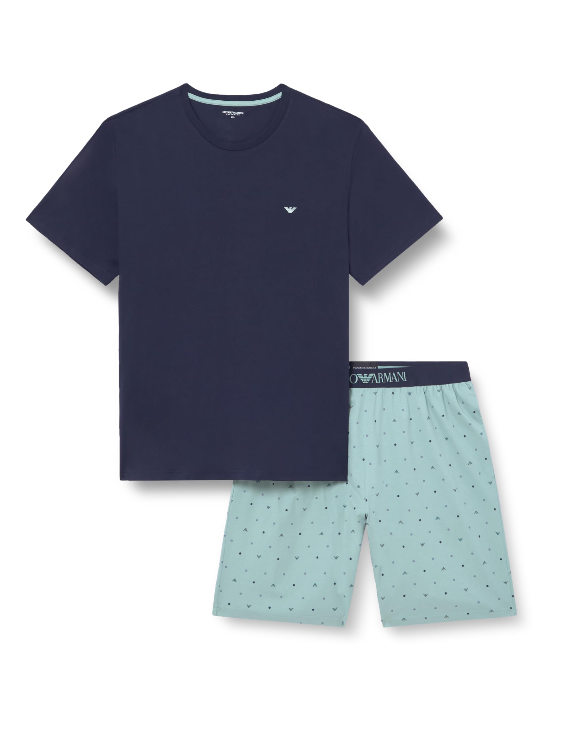 Emporio Armani Klassischer Herren-Pyjama, klassisch, gemischt, Blau, Größe XXL, blau, XXL