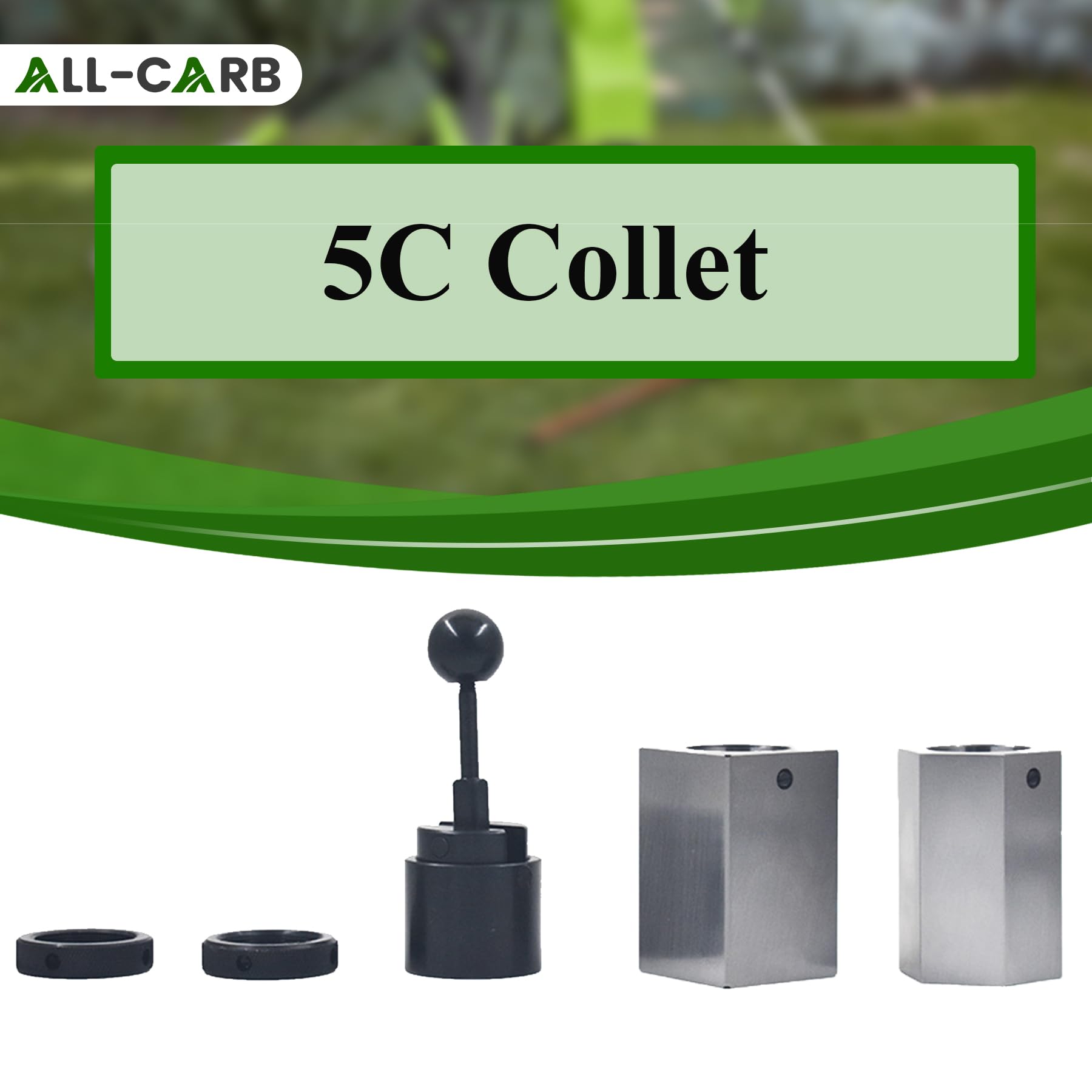 ALL-CARB 5C-CB 5C Spannzangenblock-Set inkl. Sechskant-Spannzangenblock, Vierkantzange und Spannzangenschließer von 5C Tooling