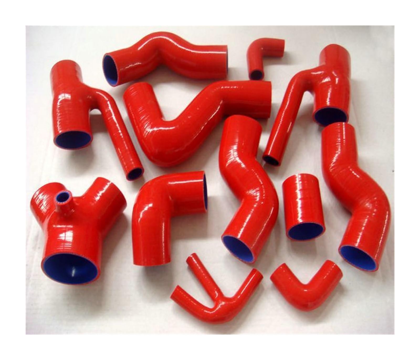 Assdwqdq Red Automotive Pure Silicone Hose Fit For Audi S4 Rs4 Biturbo A6 B5 2.7L Silicone Induction Intake Hose(Red)