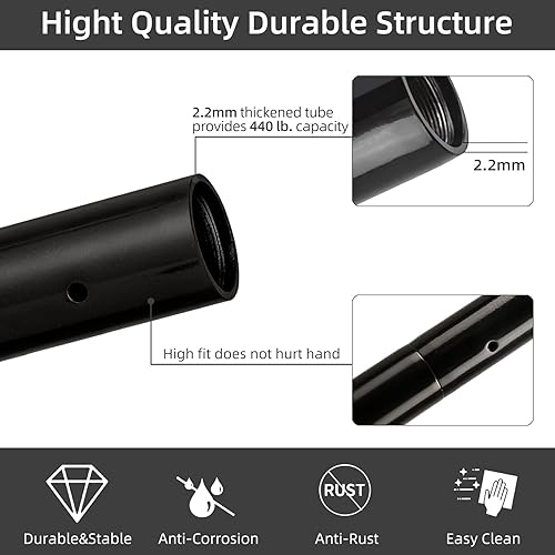 Vista 9 de PRIOR FITNESS Extensión de poste para poste de baile de 1.772 in 125/250/19.685 in o 5"/10"/20", accesorios de acero inoxidable para conectar