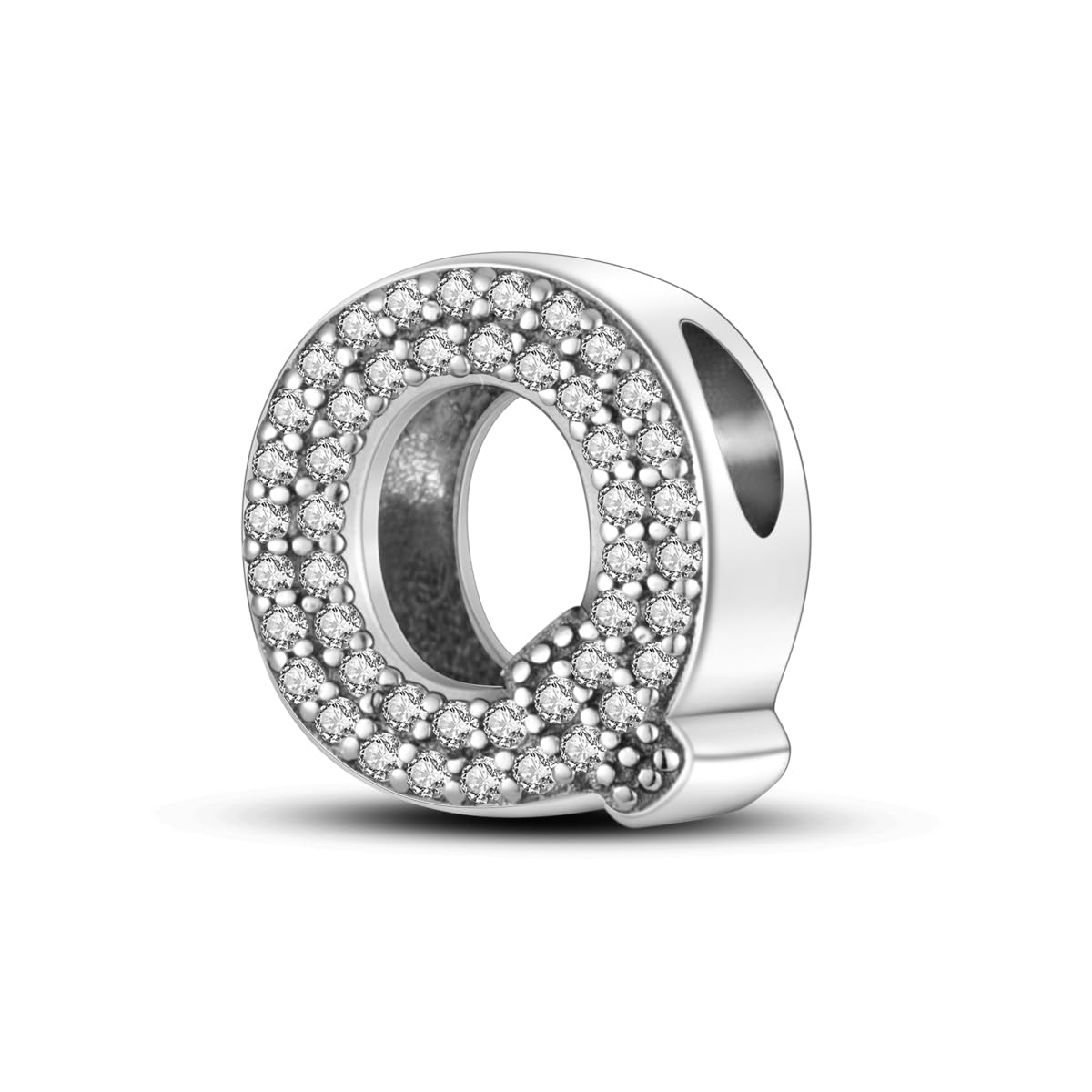 CQWVB Buchstabe Charm Anhänger Damen Alphabet A-Z 925 Sterling Silber für Armband Charms Beads passend für Pandora Armband und Halskette, Kompatibel mit Europäischen Armbänder für Frauen Mädchen