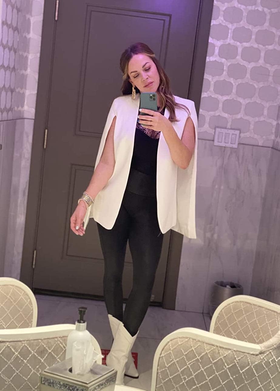 GAMISOTE Womens Cape Blazer Split Sleeve Open Front Casual Jacket Coat Workwear - Image 6