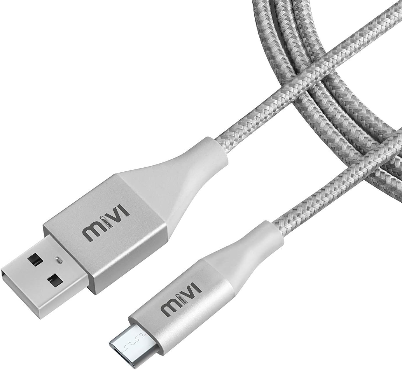 Micro USB 6 Feet Cable with Khali Tough Bullet Proof Material (Silver)