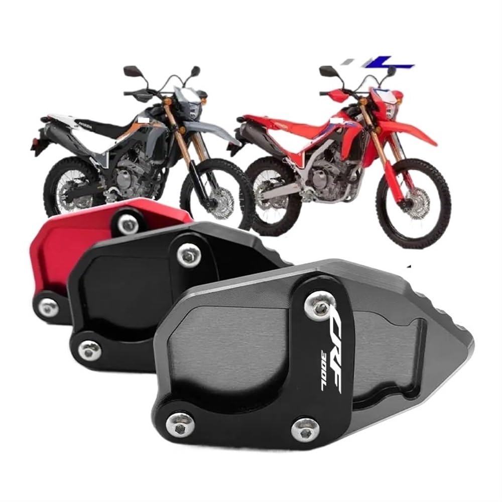 Dirt Bike Kickstand Pad - Stainless Steel Side Stand Plate For Honda CRF300L/Rally 2021-2022 (Red) - View #3
