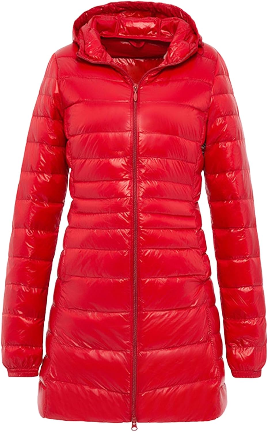 Hooded Puffer Coat Women Winter Packable Down Jacket Ultralight Long Down Outerwear Water-Resistant Puffer Parka Coat