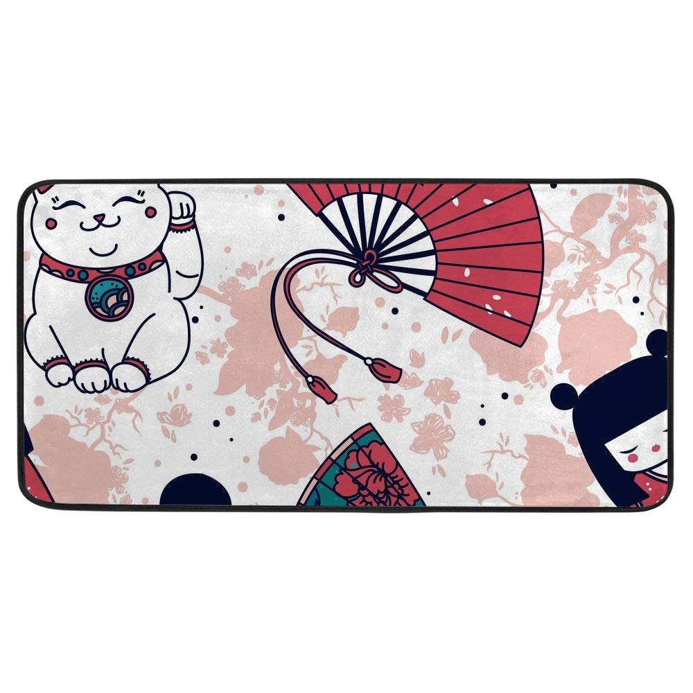 Tapis de cuisine antidérapant et moelleux rose pour soulager les pieds lors de la vaisselle