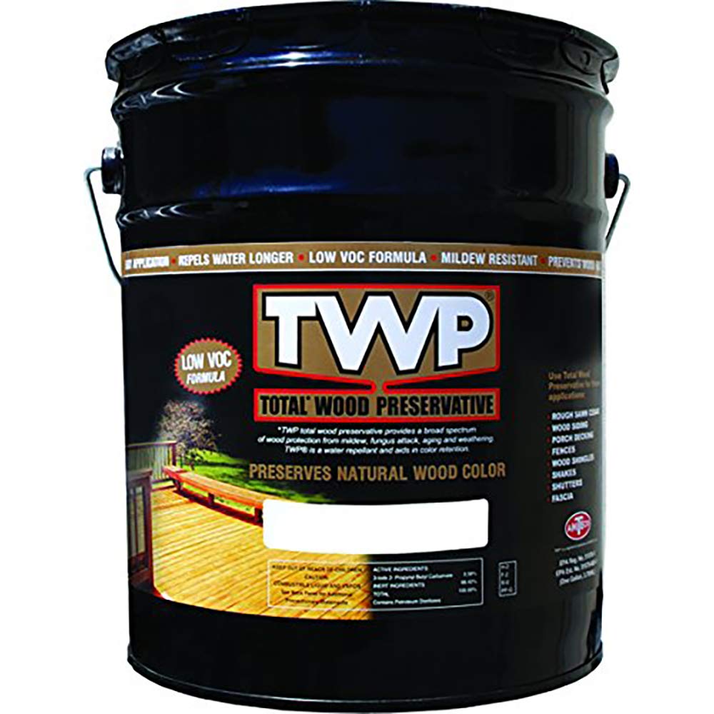 TWP 1504 Black Walnut Low VOC Wood Preservation Stain - Eco-Friendly, Long-Lasting Protection, UV & Water Resistant, Easy to Apply - 5 Gallon
