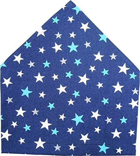 三角巾(紺地にブルー星柄 ゴム留め) 子供用 三角巾 子供三角巾 幼児用三角巾 通園 通学 入園 入学 幼稚園 保育園 小学校 ロリポップ