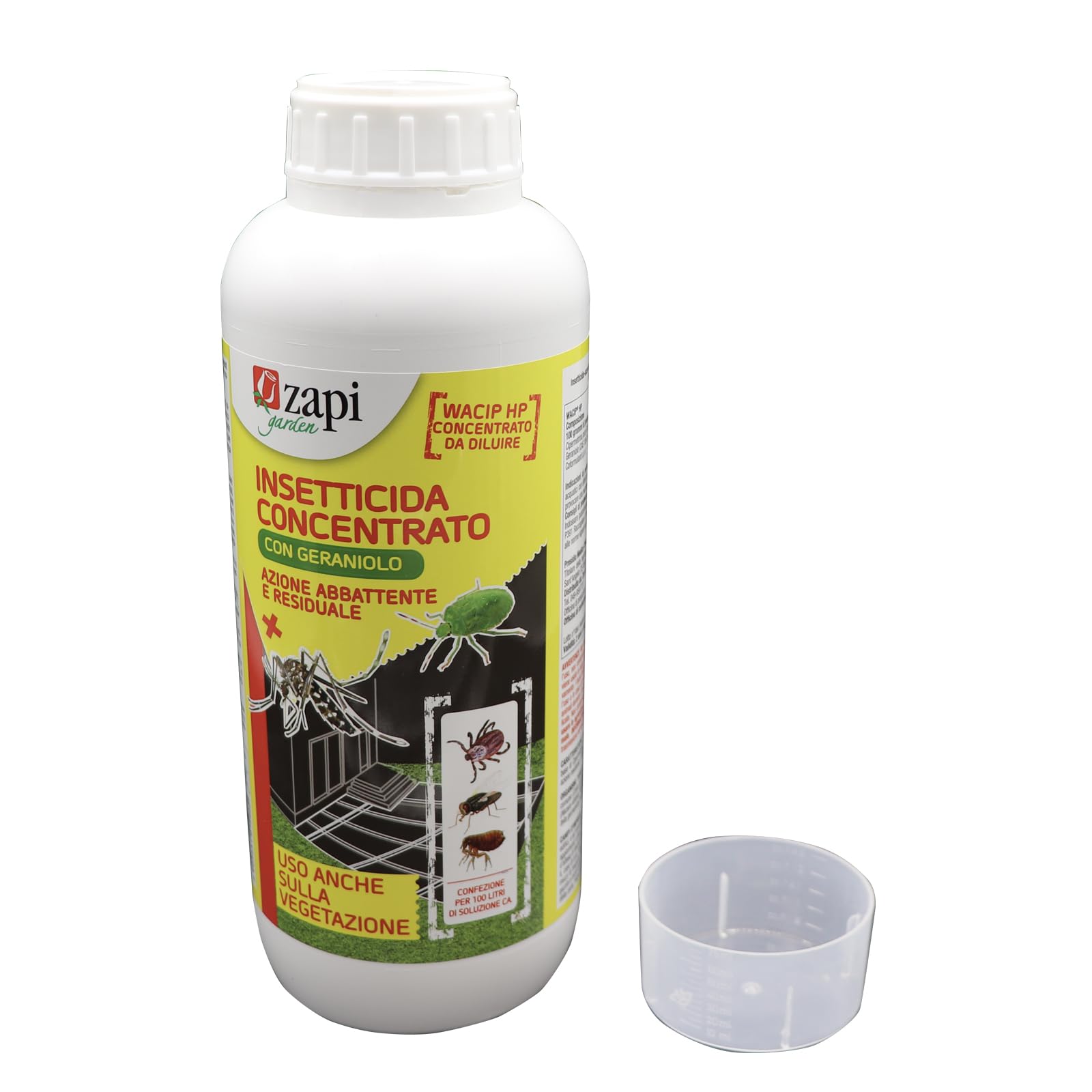 Zapi | Wacip HP Insetticida-Acaricida Liquido in Micro-Emulsione, 1L, Azione Abbattente e Residuale, Contro Insetti Volanti e Striscianti