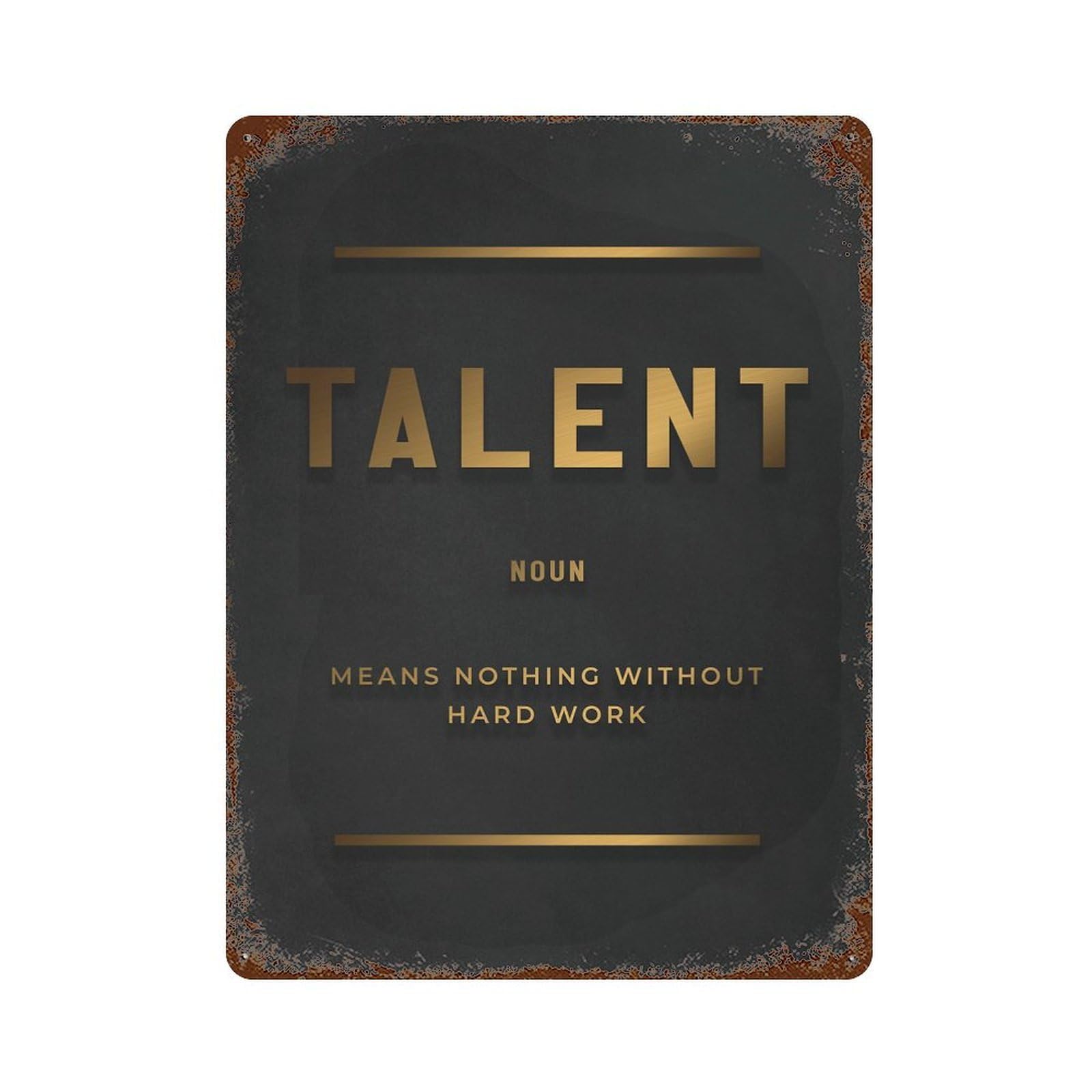 Talent Definition Distressed Metal Wall Sign 15.7"x11.8", Rustic Home Decor for Living Room, Hallway And Home Decor
