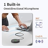 Vista 4 de AIRHUG Micrófono USB Sin Altavoz, Micrófono de Escritorio para Computadora, Botón de Silencio con Indicador LED, Reducción de Ruido AI, Condensador