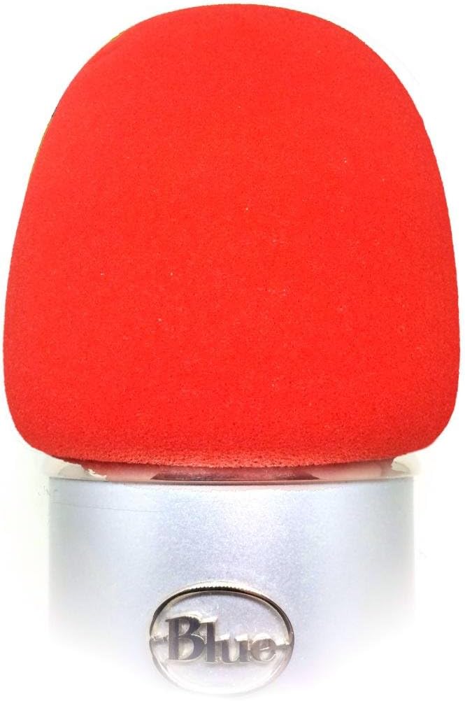 Foam Windscreen for Blue Yeti, MXL, Audio Technica, and Other Large Microphones - Red