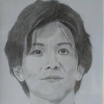 鉛筆画 人物画 木製フレーム付き Amazon.co.jp: 鉛筆画 A4 人物画 肉筆 イケメン : 文房具